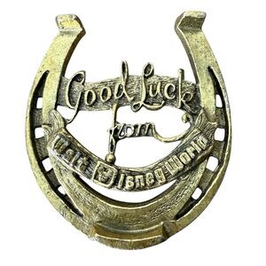WALT DISNEY Vintage Metal Horseshoe Souvenir Good Luck From Walt Disney World